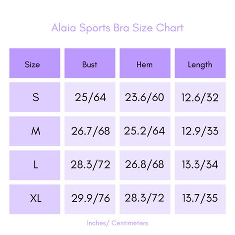 alaia size chart.